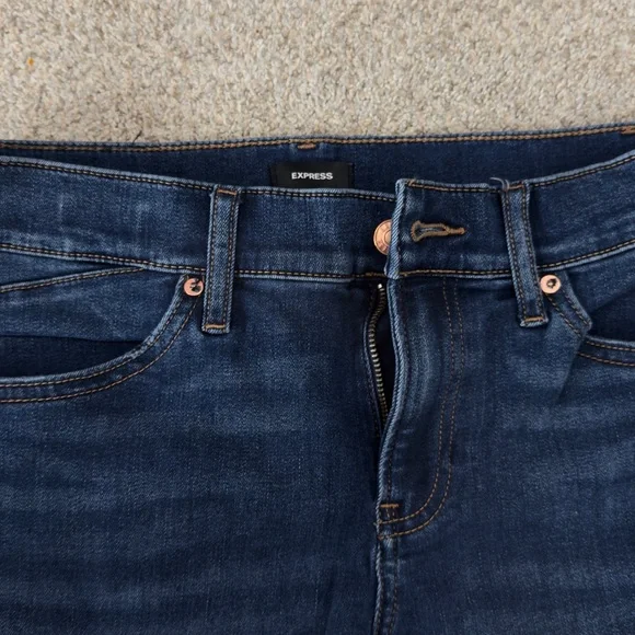 Express Dark Blue Women's Skinny Jeans - Picture 3 of 4
